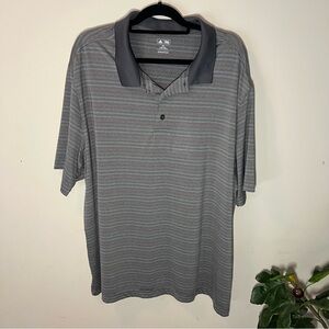 Adidas Golf Men's Polo Shirt in Gray with Blue and Purple Stripes